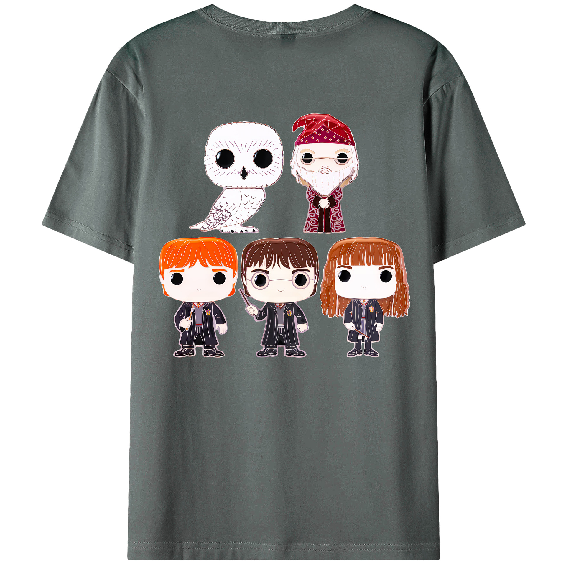 （画像用） Harry Potter ハリー・ポッターシリーズ 綿100％ メンズ半袖Tシャツ（バックプリント） 通気性